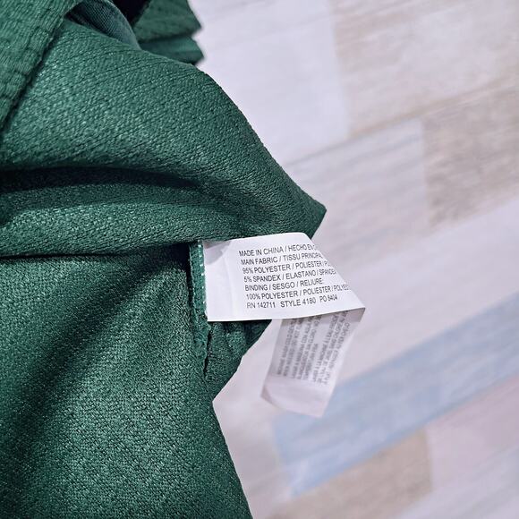 ELOQUII Textured Flare 3/4 Sleeve Longline Blouse Green Womens Plus Size 24 - Picture 8 of 8